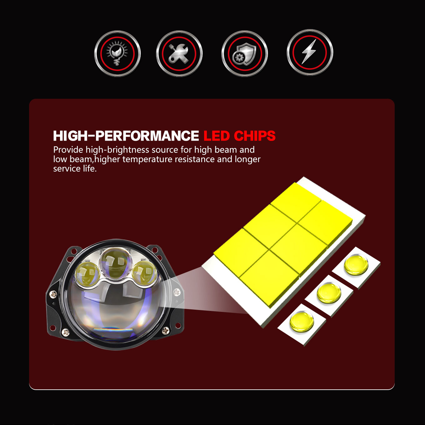 3.0”80W UX-3 Three Laser Blue Lens Super Bright LED Headlight - Global ...
