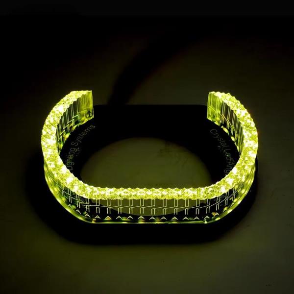 M9-U 5D RGB Crystal Angel Eye Halo Rings Bi-LED Projector Lens DRL App Control Colorful Lights for Car headlight Retrofit
