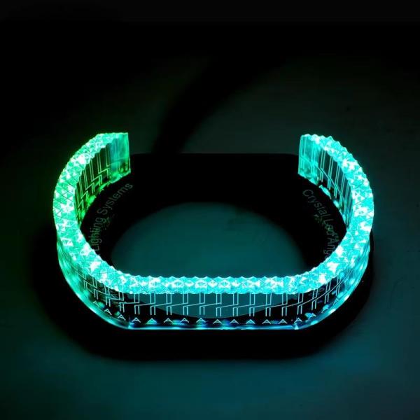 M9-U 5D RGB Crystal Angel Eye Halo Rings Bi-LED Projector Lens DRL App Control Colorful Lights for Car headlight Retrofit
