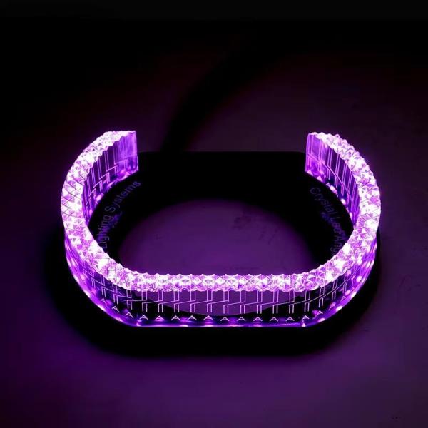 M9-U 5D RGB Crystal Angel Eye Halo Rings Bi-LED Projector Lens DRL App Control Colorful Lights for Car headlight Retrofit