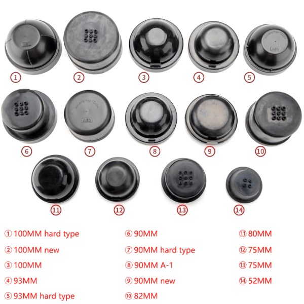 Rubber Extended Dust Cover Rear Cap for Car Headlight Universal 100mm 90mm 85mm 80mm 75mm 70mm