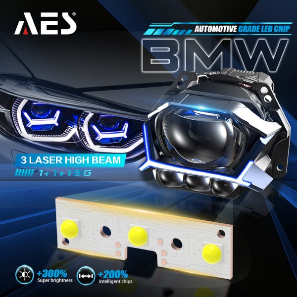 AES Turbo BM 3"6000K 4300K 3000K 3Laser Tri colors with DRL function Bi Led Projector