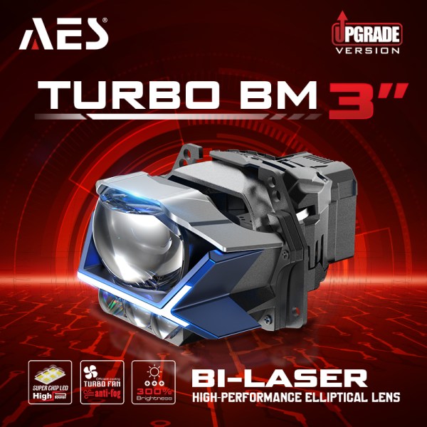 AES Turbo BM 3"6000K 4300K 3000K 3Laser Tri colors with DRL function Bi Led Projector