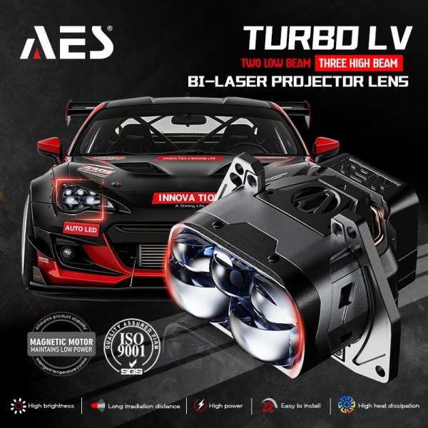 AES Turbo LV 3"6000K  2 Laser 4LENS Biled Projector